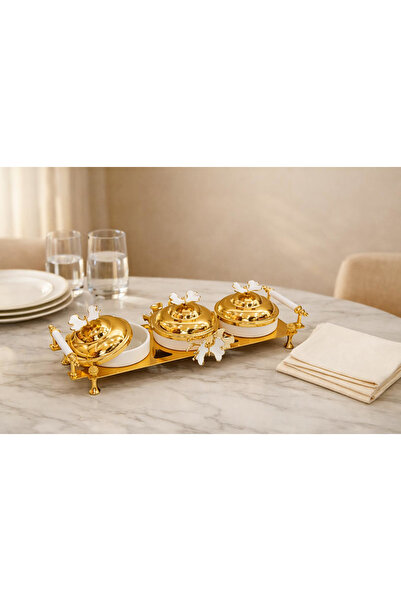 Henna Decorium Kulplu Porselen 3'lü Sunumluk