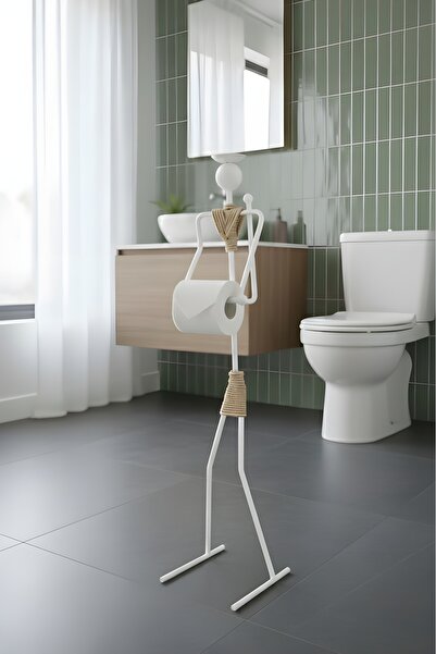elfmetal Umeraș decorativ pentru hârtie igienică cu figură umană Suport pentru role igienică minimalistă cu suport de rezervă pentru baie