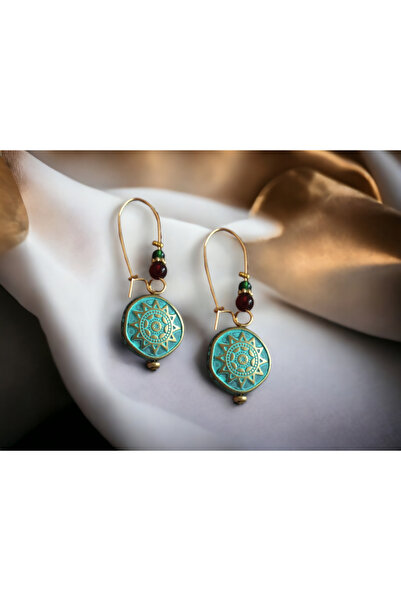 dela otantik Bohem Otantik Etnik Uzun Sallantılı Turkuaz Kadın Küpe El Yapımı Boncuklu Bijuteri Takı Earrings