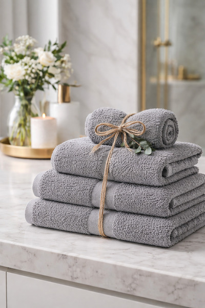 MOON SECRET منشفة وجه أمريكية فاخرة من القطن باللون الرمادي والأسود 50×80 سم ...