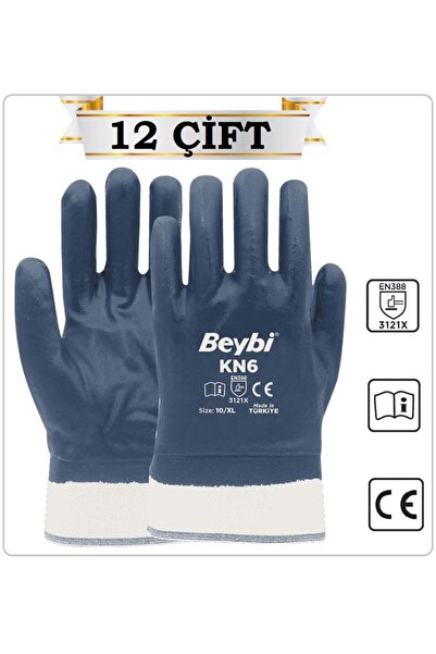 Beybi KN6 PAMUK NİTRİL PETROLCÜ ELDİVENİ (12 ÇİFT)