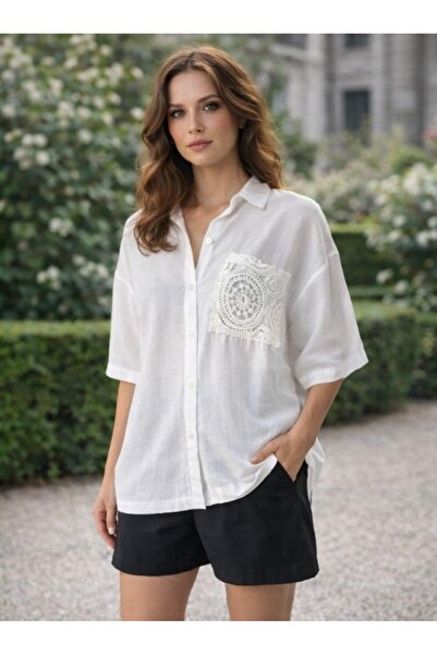 Oyer Moda Оверсайз мереживна сорочка