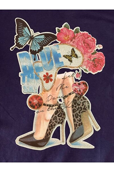 Gönülden Tasarım 23x13 Cm Imprimare prin transfer pentru pantofi cu fluturi, care se lipesc cu fierul de călcat