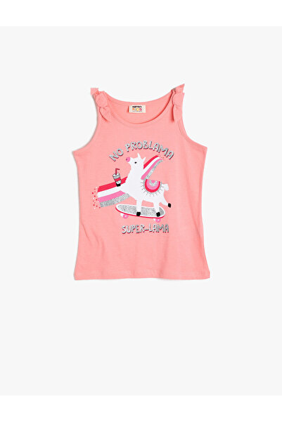 Koton قميص داخلي مطبوع باللون الوردي للفتيات