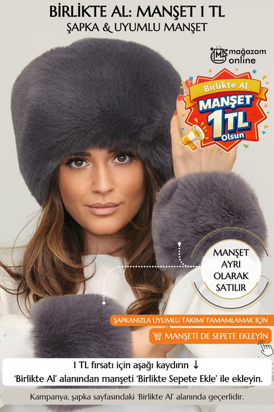 Mağazam Online Pălărie din blană artificială de pluș, pufosă, cu păr dens, pe...