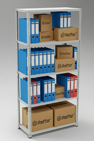 Raffar 5 Katlı Çelik Raf Sistemi | Galvaniz Depo Rafı | Demir Metal Raf | 43-93-200