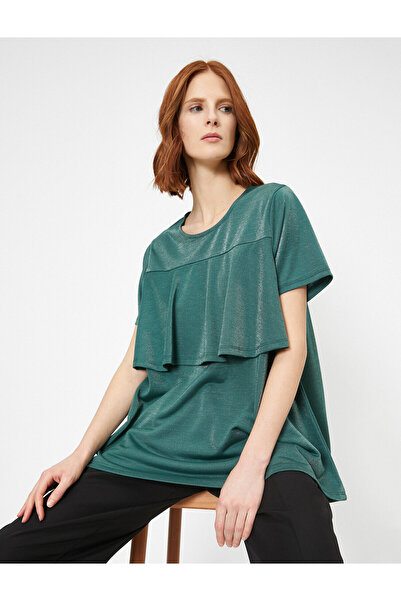 Koton Tricou cu mânecă scurtă cu volane