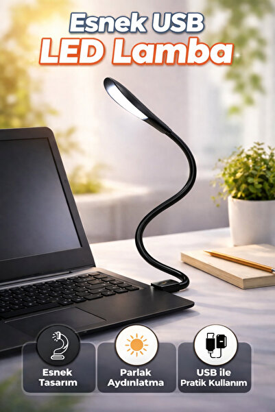 BST USB LED Masa Lambası Dokunmatik 3 Kademeli Kitap Okuma Lambası Siyah