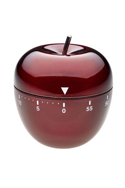 TFA Cronometru analogic de bucătărie APPLE, formă de măr, oțel inoxidabil, roșu, 38.1030.05