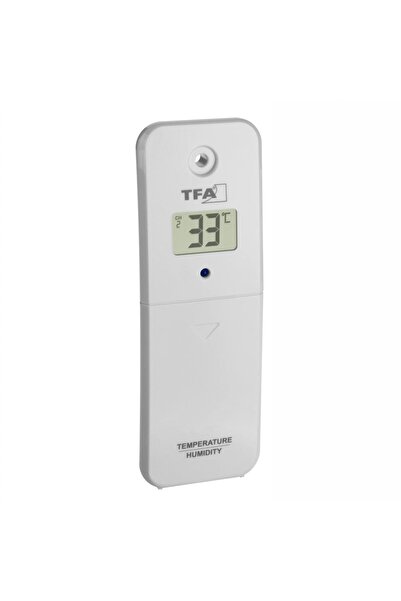 TFA Transmitator wireless digital pentru temperatura si umiditate, afisaj LCD, alb, compatibil MARBELLA,