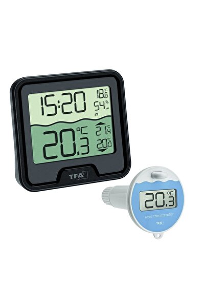 TFA Digital Room Thermometer and Hygrometer with Wireless Pool Sensor MARBELL...