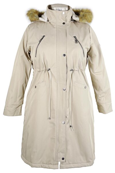 Alvina KAPÜŞONLU BELİ BÜZGÜLÜ KABAN 90436