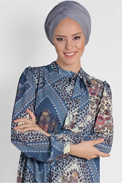 Alvina Banded Collar Patterned Dress 4085