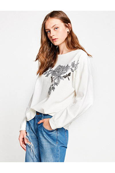 Koton Dámská mikina Ecru 8KAK13650GK