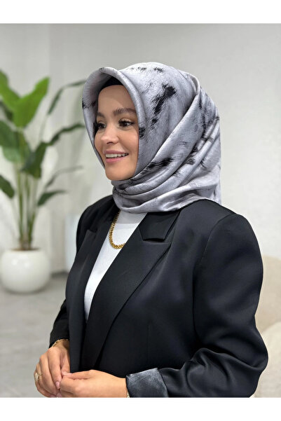 Aker Leopar Desen 2025/2026 İpek Krep Saten Eşarp