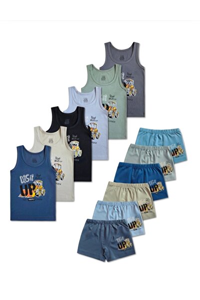 GizaKids Pamuklu Erkek Çocuk Karışık Desenli Boxer Külot İç Çamaşır 5li Set