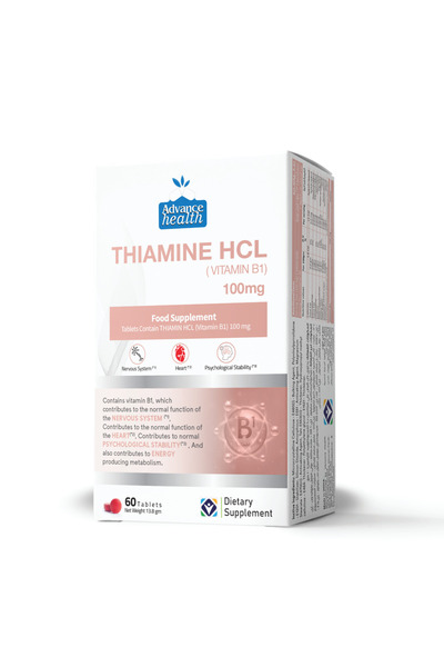Advanced Health Vitamin B1 Thiamine Hydrochloride Tablets 100 mg - 60 Capsule...