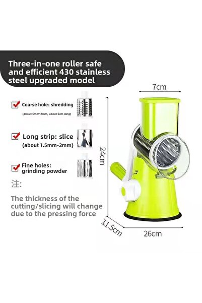 Choice green Multifunctional vegetable cutter hand-cranked rotate grater thre...
