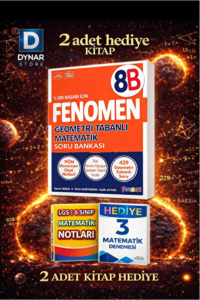 Gama Yayınları Fenomen 8. Sınıf Lgs Geometri Tabanlı Matematik Soru Bankası