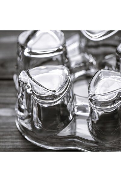 Generic قاعدة تسخين من زجاج على شكل قلب مقاوم للحرارة شفاف