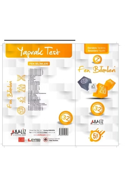 Analiz Yayınları ANALİZ 5.Sınıf Fen Bilimleri Yaprak Test
