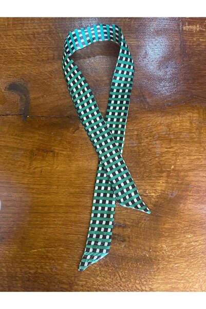 Gönülden Tasarım Зелений картатий шарф 84x4 см