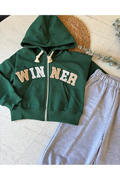 sobekidstore طقم رياضي للأولاد من قطعتين بغطاء رأس قطعة علوية بسحاب قصة فضفاضة