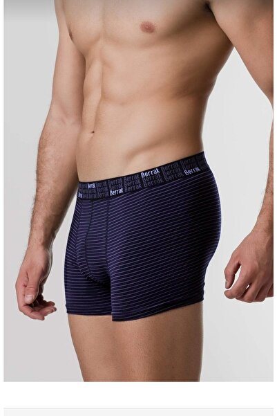 Berrak 4475 Erkek Çizgili Likralı Boxer 3lu Karışık Renk