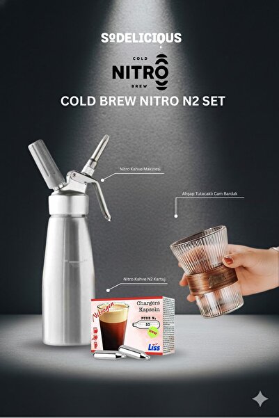 SODELICIOUS COFFEE TEA Nitro Cold Brew Kahve Seti – 500 ml Paslanmaz Sifon + ...