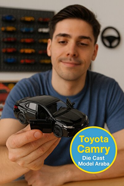 TOYFEST Uzak Doğu Serisi Toyota Camry Siyah Açılır Kapılar DieCast Çek Bırak ...