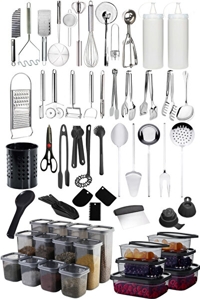 Mirilliahome مجموعة أواني تخزين وأواني مطبخ عالية الجودة - 65 قطعة من أواني ا...