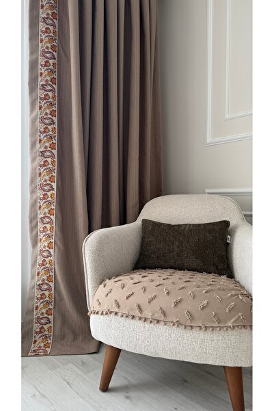 DİLETTO Bohem Kumaşı Püsküllü Oturma Yerini Kapatan Koltuk Örtüsü Berjer Örtü...