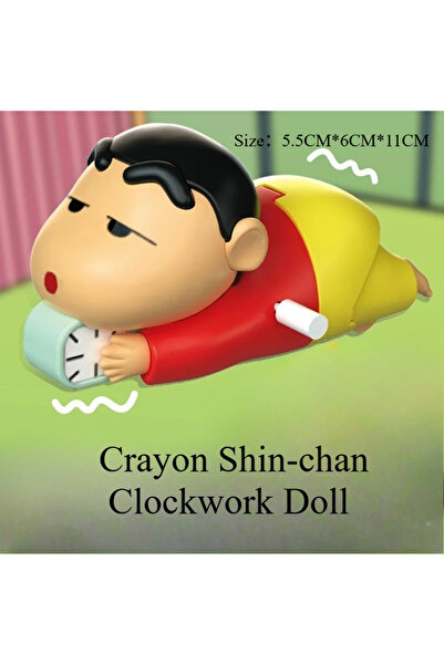 Miniso لعبة نموذجية لساعة كرايون شين تشان، لا أريد النهوض، لعبة نموذجية لشخصية أنمي، لعبة إنذار دافعة.