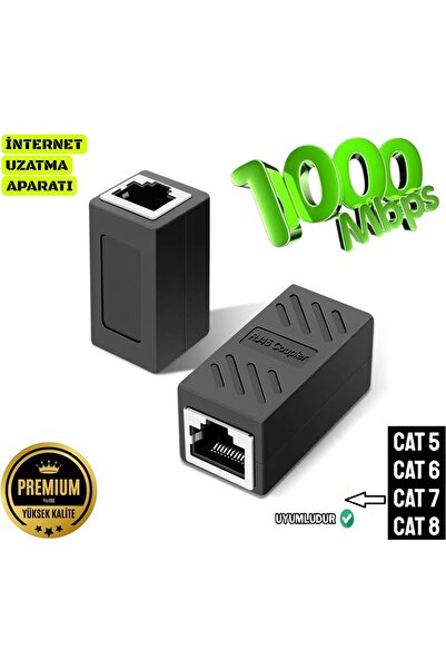 Derwell Ethernet Uzatma Kablosu Rj45 Cat5/Cat6 Cat7/8 Kuplör Genişletici Kone...