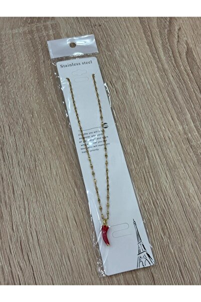 staınless steel Kırmızı Biber Kolye - Şans