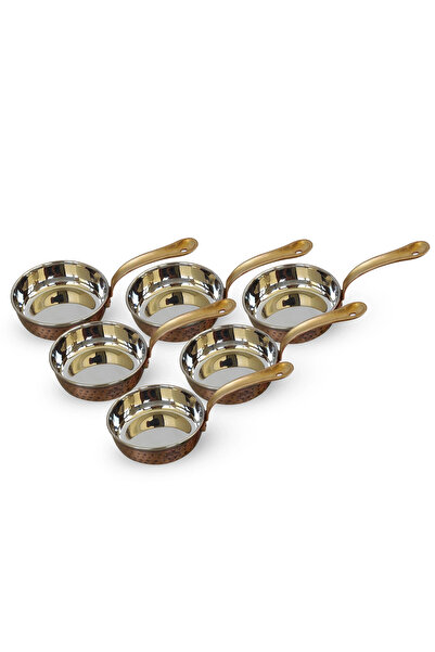 Bin Shihoun طقم قدور تقديم من بن شيهون، 6 قطع، مصنوع من النحاس المطروق عالي ا...