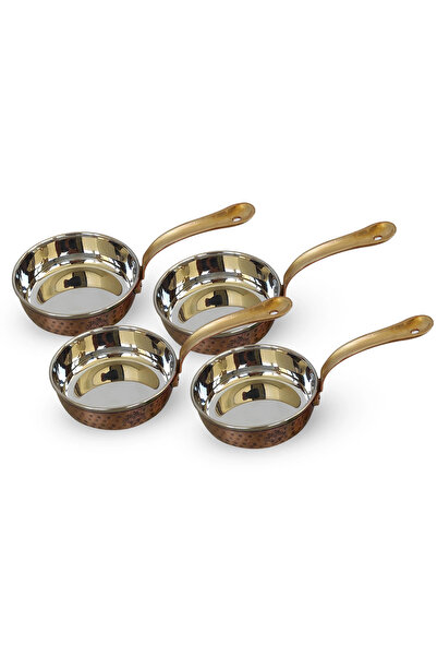 Bin Shihoun مجموعة من 4 أواني تقديم نحاسية مطروقة مقاس 6 بوصات