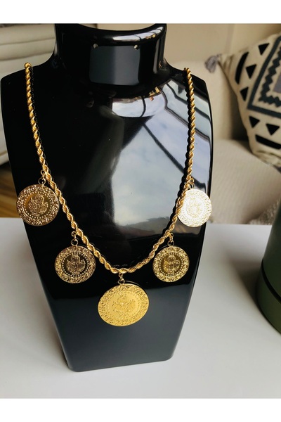 Asya çelik takı 22 ayar kaplama beşi bir yerde kolye