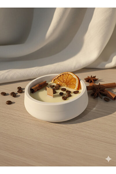 LİBRARİS Aromaterapi serisi Portakal Kahve Tarçın mum %100 soya wax mum Kış K...