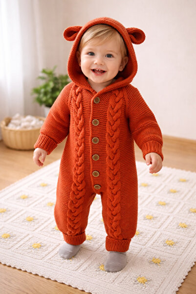 Aykır ı Bebe Aykır-ı Bebe Anti Alerjik El Örgüsü 1-1,5 Yaş Tarçın Rengi Bebek...