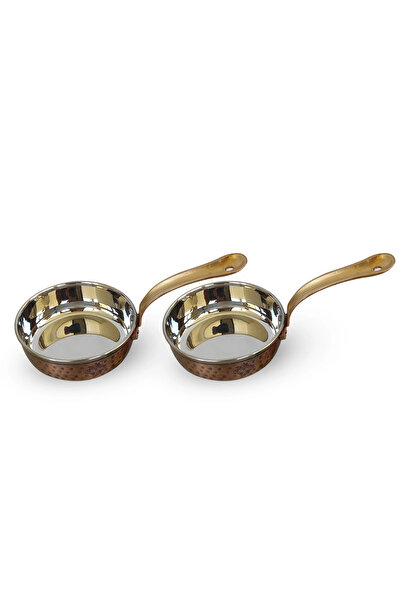 Bin Shihoun بن شيهون، وعاء تقديم من النحاس المطروق عالي الجودة، قطعتان، 8 بوصات