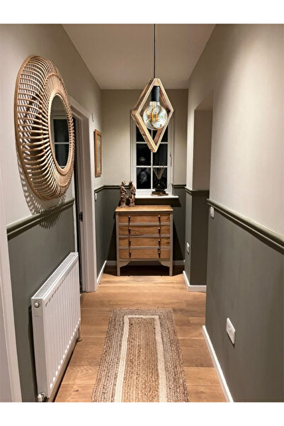 ONUR AVİZE Dekoratif rustik ahşap tekli avize