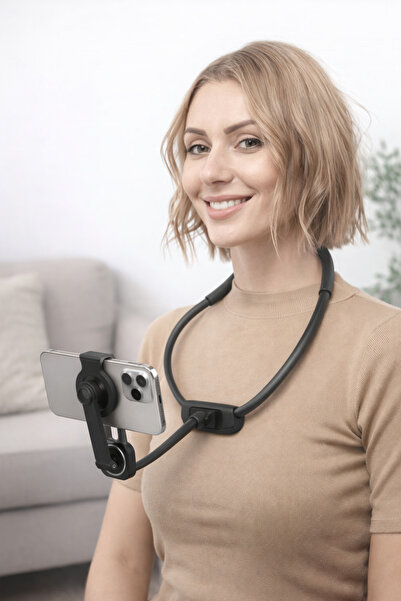 VOOKA Profesyonel Boyun Askı Aparatı Portatif Boyun Askısı Telefon Tutucu Eller Serbest Öz Çekim