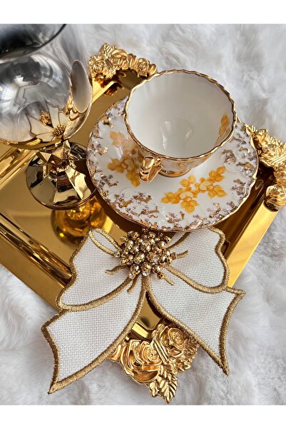 KUMSAL ÇEYİZ 6 Adet Sunumluk Peçete,Kokteyl Peçete,Kahve Yanı Sunum Peçetesi,...