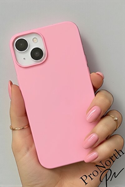 ProNorth Iphone 15 Uyumlu Kılıf Logolu Lansman Soft Yumuşak Içi Kadife Silikon Kapak