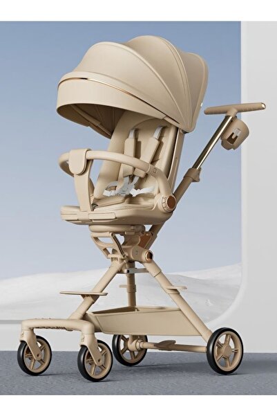 Toybox عربة أطفال قابلة للطي السريع في اتجاهين، خفيفة الوزن وقابلة للحمل أثناء السفر - بيج