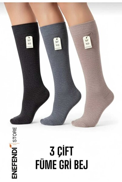 NF ND ENEFENDİ ЧОРАПИ ЗА МАЙКИ 3 ЧИФТА ДО КОЛЕНАТА ДЕБЕЛИ ТОПЛИ ЕЛАСТИЧНИ ВЪЛ...