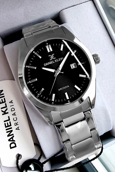 Daniel Klein Erkek Kol Saati 3 Atm Su Geçirmez Gümüş Renk Çelik Kordon Doğaltaş Bileklik Dke2006c3
