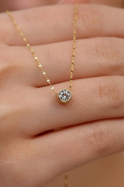 Cemre Gold 14 Ayar Altın Şık Kolye