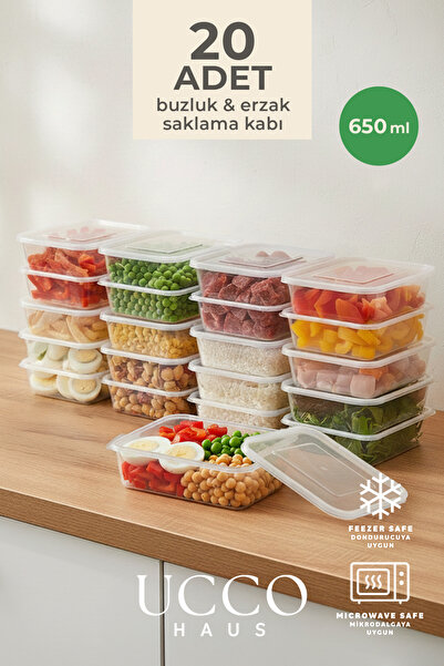 UCCO 20 قطعة سعة 650 مل مجموعة حاويات تخزين مقاومة للتسرب للثلاجة والميكروويف...